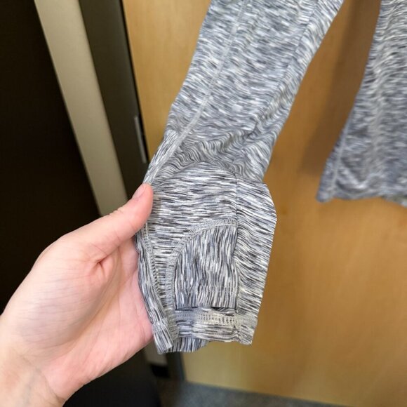 Athleta gray ruched quarter zip pullover women’s M - Picture 2 of 6